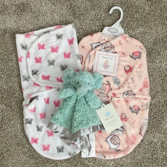 Other - Bundle of 3. Two Baby Swaddlers (0-3months) and One Security Blanket